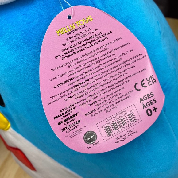 Squishmallows Hello Kitty Tuxedosam Sam 12" Penguin Plush Sanrio Blue Bowtie - Picture 6 of 9